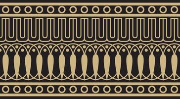 ouro e Preto desatado clássico grego meandro ornamento. padronizar do antigo Grécia. fronteira, quadro, Armação do a romano Império. vetor