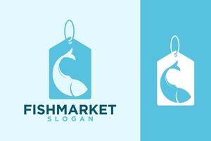 peixe mercado preço tag logotipo Projeto vetor