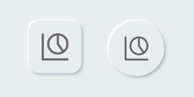 gráfico linha ícone dentro neomórfico Projeto estilo. estatística sinais ilustração. vetor