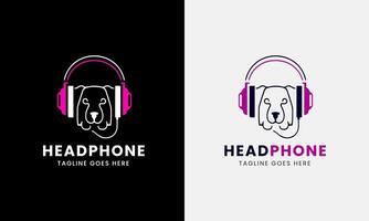 música fone de ouvido fogo ícone, animal cachorro item, som conversa microfone alto falante logotipo ícone vetor