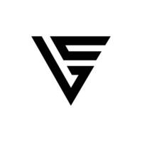 carta cv ou gc triângulo moderno logotipo vetor