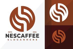 carta n café logotipo Projeto símbolo ícone ilustração vetor