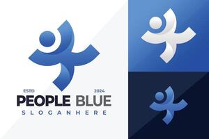 carta k pessoas azul logotipo Projeto símbolo ícone ilustração vetor