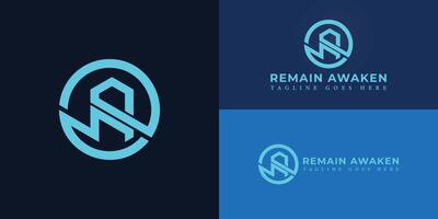 abstrato inicial círculo carta ra ou ar logotipo dentro azul cor isolado em múltiplo fundo cores. a logotipo é adequado para meio Ambiente e eletricidade o negócio logotipo Projeto inspiração modelos. vetor