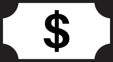 papel dólar ícone isolado em branco fundo . dólar dinheiro ícone . dinheiro placa vetor
