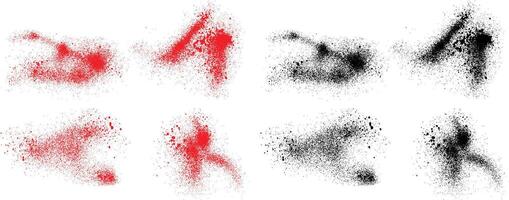 desenhado à mão Preto e vermelho cor sangue tinta Espirrar escova acidente vascular encefálico conjunto vetor