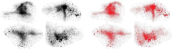 pintura conjunto do solta Espirrar Preto e vermelho cor escova acidente vascular encefálico modelo conjunto fundo vetor