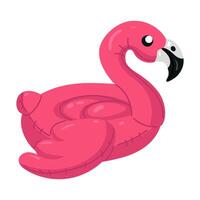 uma natação círculo dentro a Formato do uma Rosa flamingo com uma ampla grandes pescoço, uma ampla flutuando pássaro. isto pássaro flutuador é perfeito para uma verão temático piscina Festa. isolado ilustração vetor