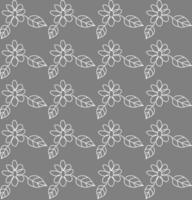 desatado textura dentro a Formato do uma branco floral padronizar dentro rabisco estilo em uma cinzento fundo vetor