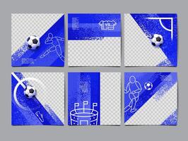 futebol bannertemplate conjunto , futebol bandeira, quadrado , esporte disposição Projeto vetor