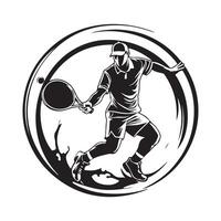 tênis jogador logotipo ícone Projeto modelo. tênis Esportes logotipo Projeto. vetor