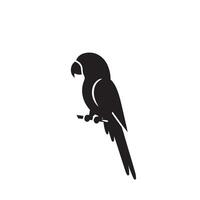 papagaio silhueta em branco fundo. pássaros silhueta. papagaio logotipo, ilustração vetor