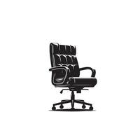 escritório cadeira silhueta. escrivaninha cadeira logotipo, cadeira ilustração em branco fundo vetor