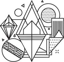 abstrato geométrico formas dentro Memphis estilo ilustração vetor