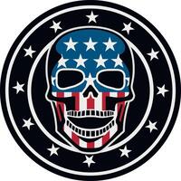 crânio e bandeira do EUA, grunge.vintage Projeto Camisetas vetor