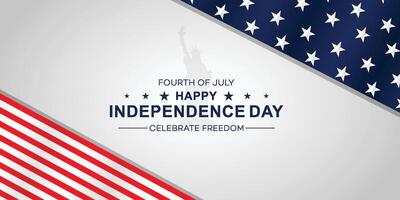 independência dia EUA bandeira, celebração, nos independência dia, feliz, Unidos estados, texto, social meios de comunicação poster vetor