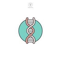 dna hélice ícone. médico ou cuidados de saúde tema símbolo ilustração isolado em branco fundo vetor