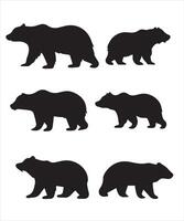 Urso silhueta isolado em branco fundo Urso ícone moderno símbolo logotipo vetor
