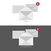 carta de envelopes brancos com contra-notificação, conceito de e-mail recebido vetor