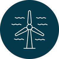 vento turbina linha círculo ícone Projeto vetor