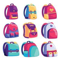 escola bolsas conjunto do colorida mochilas vetor