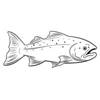 simplificado salmão contorno, ideal para com tema de frutos do mar projetos. vetor