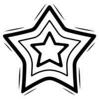 uma ilustração do uma escudo com uma Estrela contorno, perfeito para segurança logotipos. vetor