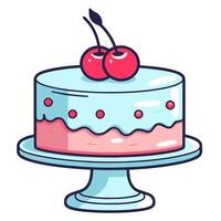 representação do uma delicioso bolo ícone, perfeito para padaria logotipos ou sobremesa menus. vetor