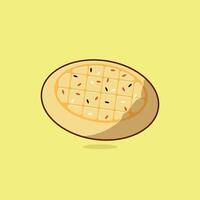 ramazan pidesi turco pide pão sírio simples desenho animado ilustração islâmico feriado conceito ícone isolado vetor