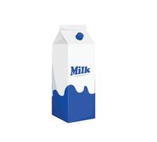 pacote do leite dentro desenho animado estilo. embalagem cartão Projeto para Publicidades e produtos Projeto. leite cartão ícone. laticínios produtos ilustração. vetor