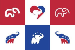 elefante criativo logotipo Projeto coleções república americano Estrela eleição vetor