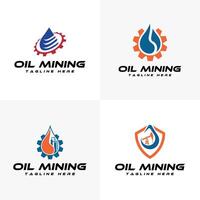 óleo mineração logotipo Projeto coleção conjunto moderno mínimo criativo modelo vetor