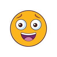 fofa sorridente emoji com aberto olhos isolado em branco fundo vetor