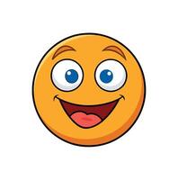 fofa sorridente emoji com aberto olhos isolado em branco fundo vetor