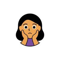 fofa mulheres com plam em face emoji isolado em branco fundo vetor