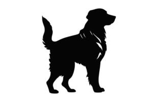 dourado retriever em pé silhueta Preto clipart vetor