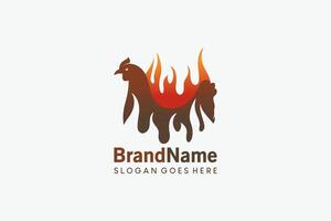 frango fogo quente logotipo projeto, restaurante frango carne aplicativo ícone símbolo ilustração vetor