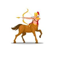 personagem dos heróis mitológicos do centauro arqueiro guerreiro. vetor de ilustração mascote sagitário