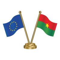 europeu União e Burundi mesa bandeiras. vetor