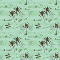 mão desenhado tropical Palma de praia desatado padronizar para decorativo, tecido, têxtil, havaiano camisa impressão, vestuário, embrulho ou papel de parede vetor