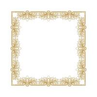 quadrado real fronteira quadro, Armação com dourado arte deco enfeites em branco fundo ilustração vetor