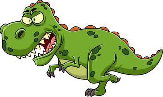 Bravo verde dinossauro desenho animado personagem corrida vetor