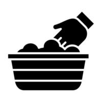ícone de símbolo de lavagem de roupas à mão vetor