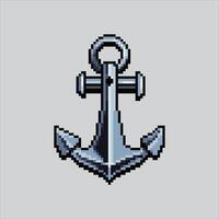 pixel arte ilustração âncora. pixelizada âncora. âncora navio pixelizada para a pixel arte jogos e ícone para local na rede Internet e jogo. velho escola retrô. vetor