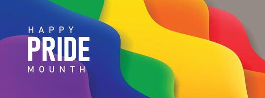 comemoro lgbtq orgulho mês com colorida arco Iris orgulho abstrato ondulação fundo para bandeira, cumprimento cartão, poster, rede bandeira, social meios de comunicação vetor