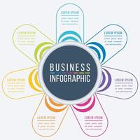 infográfico Projeto 7 passos, objetos, elementos ou opções o negócio em formação modelo vetor