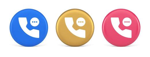 telefone consultando viver bate-papo emergência Socorro assistência botão rede aplicativo Projeto 3d realista círculo ícone vetor