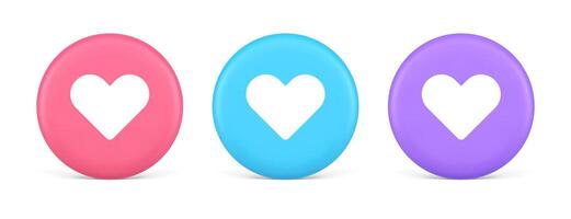 namoro inscrição Móvel interface botão com coração social rede comunicação 3d círculo ícone vetor