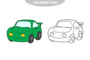 página para colorir simples. ilustração vetorial de carro de desenho animado - livro para colorir vetor