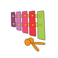 ícone de desenho simples. instrumento musical para crianças. xilofone colorido. vetor
